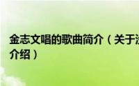 金志文唱的歌曲简介（关于没那么简单 金志文演唱歌曲详细介绍）