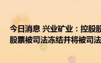 今日消息 兴业矿业：控股股东一致行动人所持40万股公司股票被司法冻结并将被司法处置