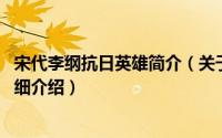 宋代李纲抗日英雄简介（关于李纲 宋代抗金名臣民族英雄详细介绍）