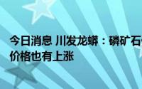 今日消息 川发龙蟒：磷矿石价格上涨增加了成本，主营产品价格也有上涨