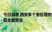 今日消息 西安多个景区博物馆今起恢复开放、商业综合体恢复全面营业