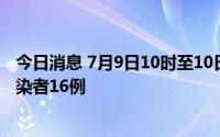 今日消息 7月9日10时至10日10时，兰州城关区新增本土感染者16例