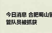 今日消息 合肥蜀山警方：一男子持刀划伤城管队员被抓获
