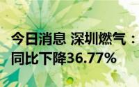 今日消息 深圳燃气：上半年净利润5.39亿元，同比下降36.77%