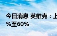 今日消息 英维克：上半年净利润同比预减40%至60%