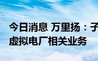 今日消息 万里扬：子公司自2021年开始开展虚拟电厂相关业务