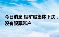 今日消息 锂矿股集体下跌，天齐锂业一度跌停，应莹回应：没有股票账户