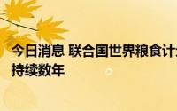 今日消息 联合国世界粮食计划署执行主任：粮食价格高涨或持续数年