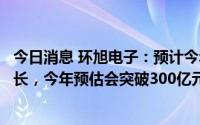 今日消息 环旭电子：预计今年环旭整个上海厂区的营收正增长，今年预估会突破300亿元