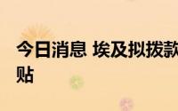 今日消息 埃及拟拨款3560亿埃镑用于社会补贴