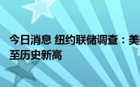 今日消息 纽约联储调查：美国消费者对未来一年通胀预期升至历史新高