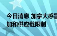今日消息 加拿大感冒药出现短缺，因需求增加和供应链限制