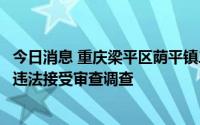 今日消息 重庆梁平区荫平镇二级调研员鄢究生涉嫌严重违纪违法接受审查调查