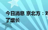 今日消息 京北方：对公司而言疫情主要影响了增长