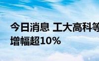 今日消息 工大高科等21只科创板股融资余额增幅超10%