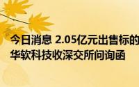 今日消息 2.05亿元出售标的资产是否有利于公司持续经营？华软科技收深交所问询函