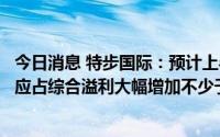 今日消息 特步国际：预计上半年录得公司普通股股权持有人应占综合溢利大幅增加不少于35%