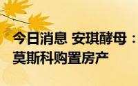 今日消息 安琪酵母：子公司拟以5590万元在莫斯科购置房产