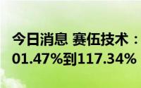 今日消息 赛伍技术：上半年净利润同比预增101.47%到117.34%