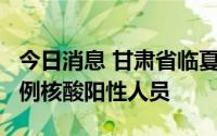 今日消息 甘肃省临夏回族自治州临夏市检出1例核酸阳性人员