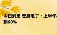 今日消息 宏昌电子：上半年扣非后归母净利润同比预减57%到60%