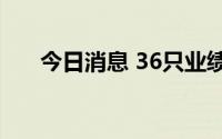 今日消息 36只业绩大增股遭机构抢筹