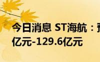 今日消息 ST海航：预计上半年净亏损119.5亿元-129.6亿元
