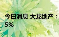 今日消息 大龙地产：上半年净利润同比预减95%
