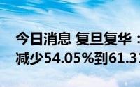 今日消息 复旦复华：预计上半年净利润同比减少54.05%到61.31%