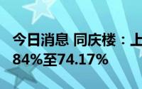 今日消息 同庆楼：上半年净利润同比预减63.84%至74.17%