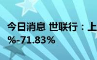 今日消息 世联行：上半年净利同比预降57.75%-71.83%