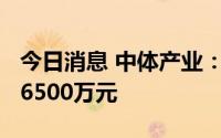 今日消息 中体产业：上半年预亏5500万元至6500万元