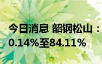 今日消息 韶钢松山：上半年净利润同比预降80.14%至84.11%