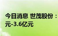 今日消息 世茂股份：预计上半年净亏损2.9亿元-3.6亿元