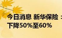 今日消息 新华保险：预计上半年净利润同比下降50%至60%