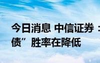 今日消息 中信证券：从历史上看，“看猪做债”胜率在降低
