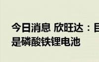 今日消息 欣旺达：目前储能使用的电池系统是磷酸铁锂电池