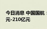 今日消息 中国国航：预计上半年净亏185亿元-210亿元