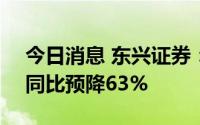 今日消息 东兴证券：上半年预盈2.73亿元，同比预降63%
