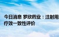 今日消息 罗欣药业：注射用盐酸头孢替安通过仿制药质量和疗效一致性评价