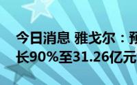 今日消息 雅戈尔：预计上半年净利润同比增长90%至31.26亿元