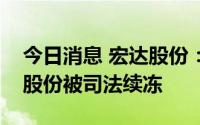 今日消息 宏达股份：控股股东所持公司全部股份被司法续冻