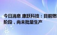 今日消息 康跃科技：目前燃料电池用电控增压器正处于研发阶段，尚未批量生产