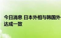 今日消息 日本外相与韩国外长就尽快解决二战强征劳工问题达成一致