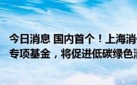 今日消息 国内首个！上海消保基金会与外资消费品公司设立专项基金，将促进低碳绿色消费