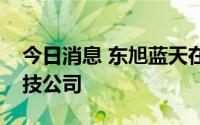 今日消息 东旭蓝天在宁夏投资成立太阳能科技公司