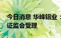 今日消息 华峰铝业：非公开发行股票申请获证监会受理