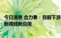 今日消息 合力泰：目前下游手机需求下降，公司将积极拓展新领域新应用