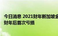 今日消息 2021财年新加坡金管局净亏损74亿新元，为2011财年后首次亏损