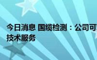 今日消息 国缆检测：公司可对储能系统用电缆电缆开展检测技术服务